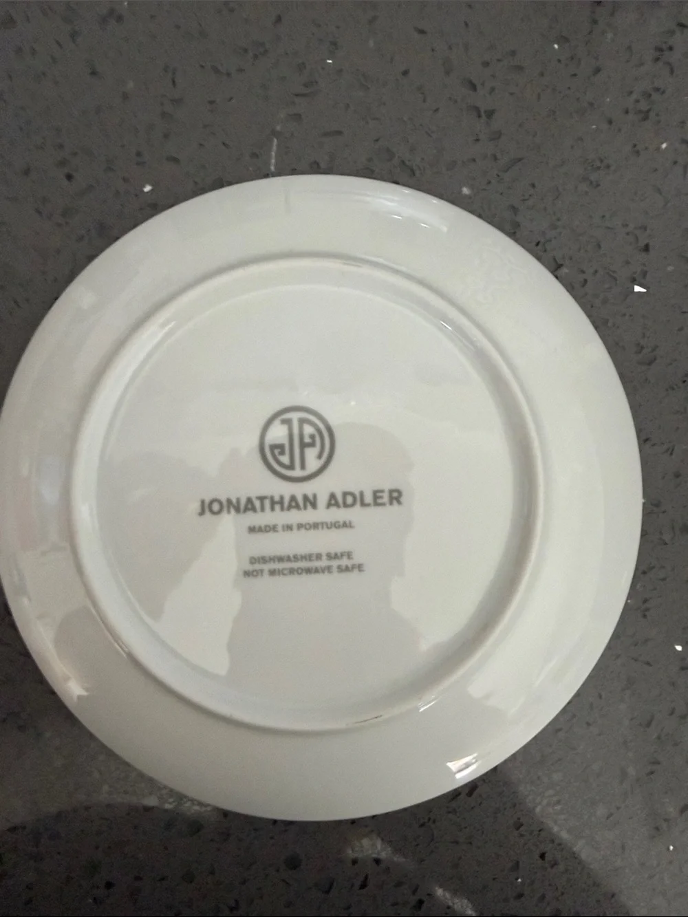 Jonathan Adler Newport Hexagon Porcelain Plates - Blue, Light Blue & Gold Trim